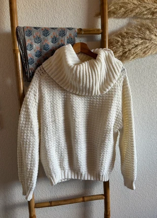 Pull crème gros col Pull&Bear, marke: Pull & Bear, zustand: Sehr gut, größe: L / 40 / 12, 10,00 €, 11,20 € inklusive Vinted-Käuferschutz