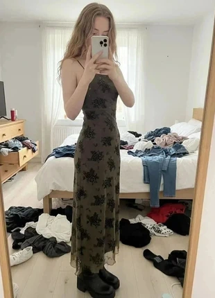 Robe maxi kaki à imprimé floral femme #049, merk: Verdaé, staat: Heel goed, maat: M / 38 / 10, € 39,99, € 42,69 inclusief Kopersbescherming