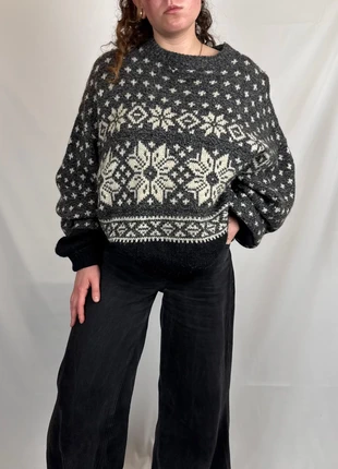 Pull sweat ethnic 85% laine vintage coogi style oversize y2k wool 60s 70s | M | Gris et noir 51, brand: Vintage Dressing, condition: Very good, size: M / 38 / 10, €48.00, €51.10 includes Buyer Protection