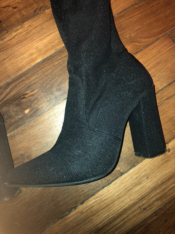 Cuissarde noir brillante a talon