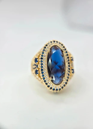 💙 Luxury Oval-Cut Navy Blue Synthetic Ring Size 10 19.8mm T1/2 EUR 62, condition: New without tags, size: 19.8 mm / T½, £7.99, £9.09 includes Buyer Protection