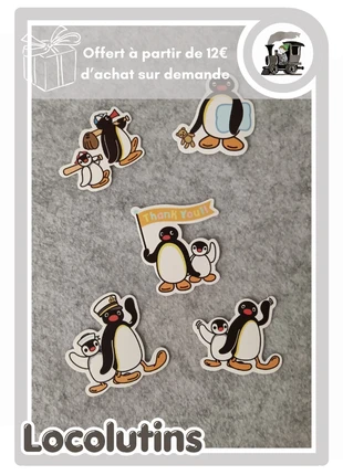 🚂 5 Stickers Pingu, état: Très bon état, taille: Taille unique, 1,00 €, 1,75 € Protection acheteurs (Pro) incluse