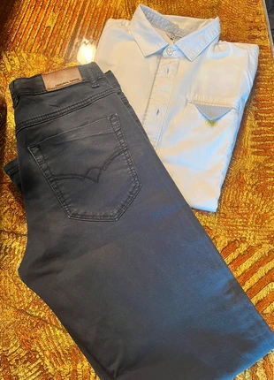 Pantalone 5 tasche in cotone + camicia in regalo , marque: Original Marines, état: Satisfaisant, taille: 11 ans / 146 cm, 10,00 €, 11,20 € Protection acheteurs incluse