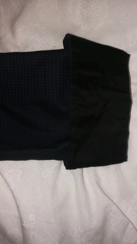 Chemise bleu marine motif discret noir 3