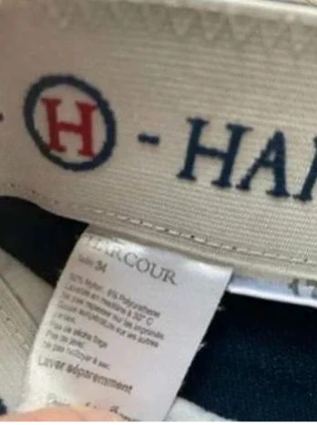 Pantalon d’Équitation Harcour Taille 34, Bleu Marine, Poches Rouge/Blanc, Gros Grip, Logo Brodé - photo numéro 4