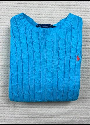 Sweat/Pull Cable Knit ,Torsadé Ralph Lauren Bleu/ Logo brodé Orange / Taille L Femme, marke: Ralph Lauren, zustand: Sehr gut, größe: L / 40 / 12, 42,75 €, 45,59 € inklusive Vinted-Käuferschutz