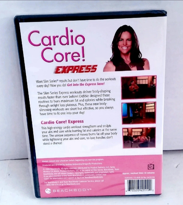 Beachbody Cardio Core Express by Debbie Siebers Slim series DVD (New) 2