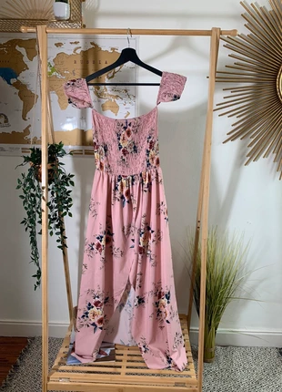 Robe longue fluide rose avec motifs des roses, état: Très bon état, taille: Autre, 10,00 €, 11,20 € Protection acheteurs (Pro) incluse