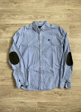 Chemise ‘Springfield’ bleu ciel, merk: Springfield, staat: Goed, maat: M, € 2,00, € 2,80 inclusief Kopersbescherming