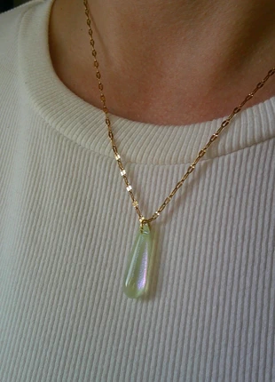 Collier fairy goutte d'eau 🌟 vert d'eau 🌟 résine et acier inoxydable, brand: acier inoxydable résine, condition: Very good, €6.00, €7.00 includes Buyer Protection Pro