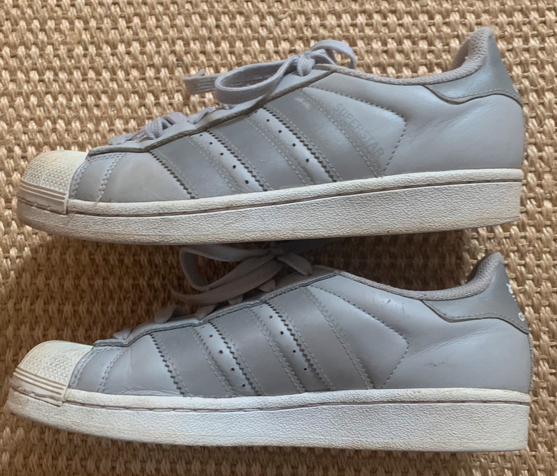 Ladies grey best sale superstars