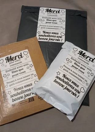 Lot de 30 très grandes étiquettes “Merci pour votre commande Bonne journée” 10×15 cm, marque: sansnom., état: Neuf sans étiquette, 2,00 €, 2,80 € Protection acheteurs (Pro) incluse