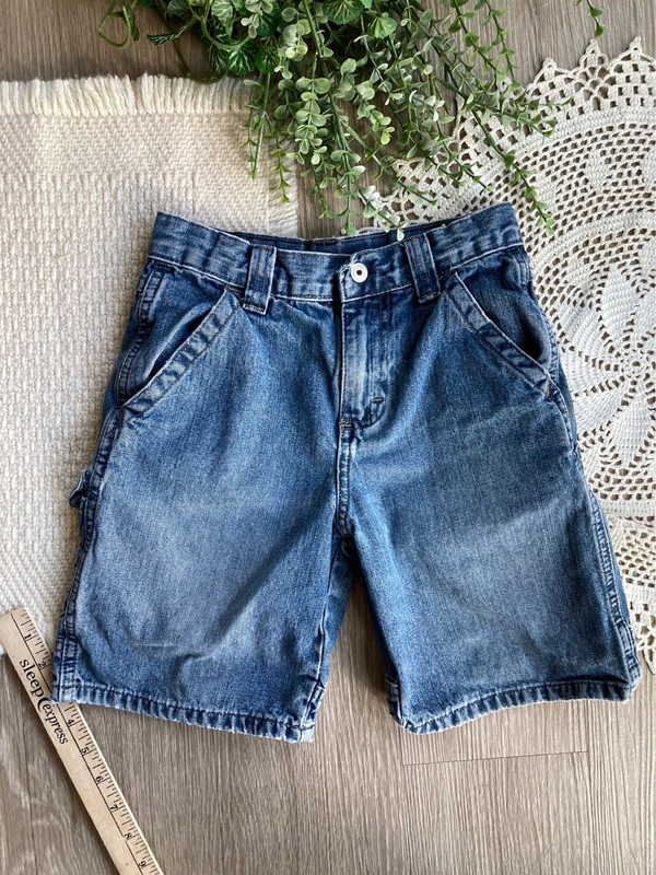 Youth Oshkosh B’Gosh Denim Jean Cargo Shorts Size 5 Blue Wide Leg 1