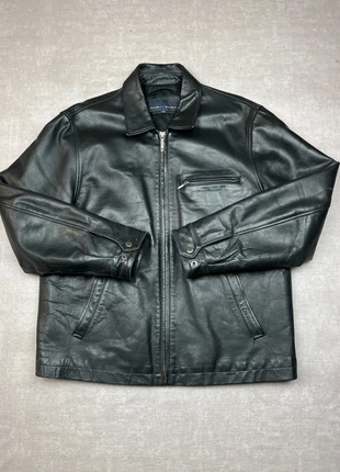 Chevignon Casual – Veste en cuir vachette noire Vintage – Mesures en photos, brand: Chevignon, condition: Good, size: XL, €110.00, €116.20 includes Buyer Protection