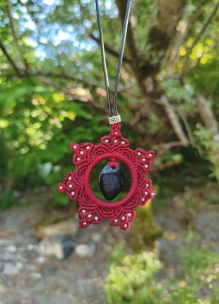 Collana Mandala con pietra nera boho style, marque: Naturale, état: Neuf sans étiquette, 15,00 €, 16,45 € Protection acheteurs incluse