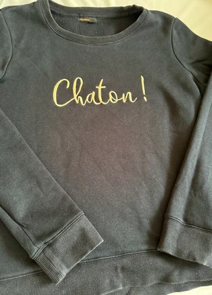 Sweat bleu marine chaton, marca: Bizzbee, estado: Muy bueno, tamaño: L / 40 / 12, 5,00 €, 5,95 € Protección al comprador incluida