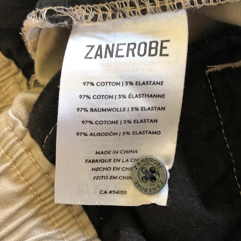 Zanerobe Slim Fit Salerno Chinos in Sandstone, Size 29 5