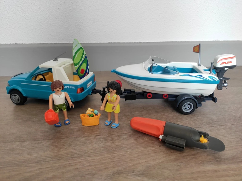 Voiture et bateau à moteur Playmobil (réf 6864) - Playmobil