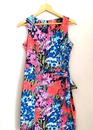 Robe vintage chic 2000 coton fleuri coupe droite sans manches zip dos taille 38-40, brand: Vintage, condition: Very good, size: L / 40 / 12, €14.00, €15.40 includes Buyer Protection