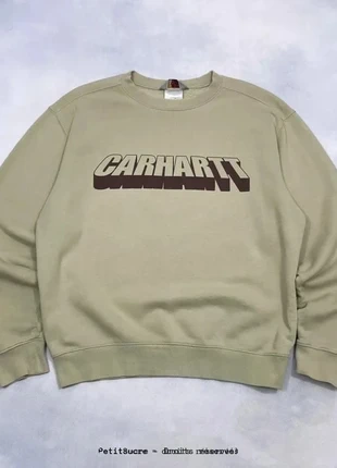 Rare Pull Carhartt y2k épais Beige crème Logo imprimé Crew Neck Sweatshirt - L /548B, marque: Rare, état: Bon état, taille: L, 49,95 €, 53,15 € Protection acheteurs (Pro) incluse