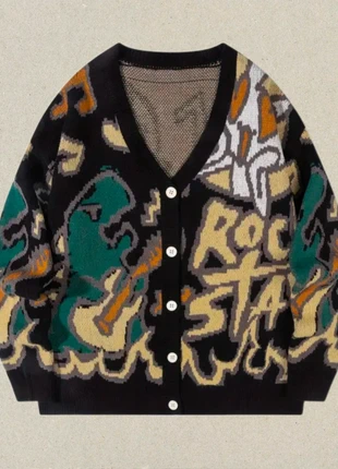 Cardigan knit Graphic – Street/Y2K – Taille M, brand: y2k, condition: New without tags, size: M, €38.00, €40.60 includes Buyer Protection