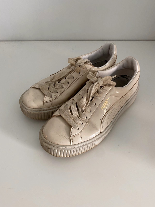 Puma basket lakleder beige Vinted