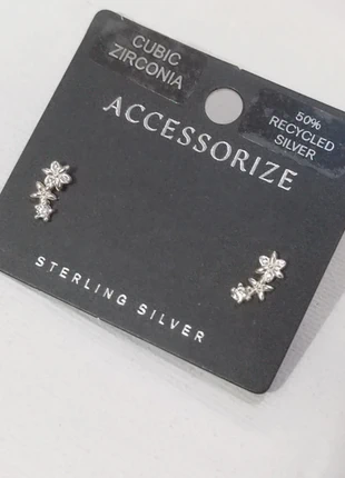 Accessorize Sterling Silver CZ Diamond Climbing Flower Stud Earrings, brand: Accessorize, condition: New with tags, £5.50, £6.48 includes Buyer Protection