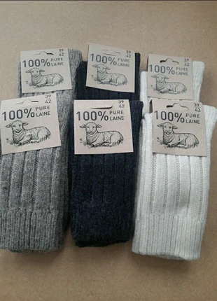 6 paires de chaussettes en pure laine 100% 39/42, brand: LAINE, condition: New with tags, size: M | 39–42, €42.00, €44.80 includes Buyer Protection Pro