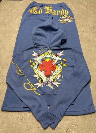 Ensemble Ed Hardy bleu jogging sweat a capuche zip printed y2k suit survêtement SETEH1-9, brand: Ed Hardy, condition: Very good, size: S / 36 / 8, €49.90, €53.10 includes Buyer Protection