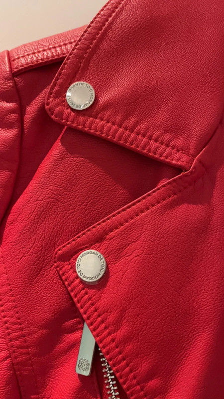 Manteau long droit ceinturé à boutons rouge Morgan