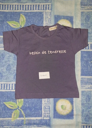 t-shirt manches courtes, 3 mois, brand: Grain de Blé, condition: Very good, size: 3-6 months / 62 cm, €1.00, €1.75 includes Buyer Protection