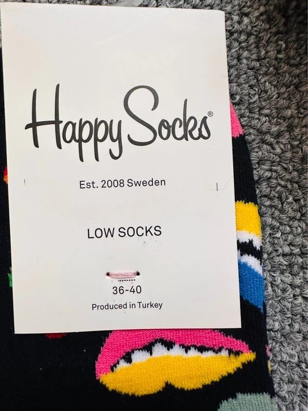🧦 Chaussettes basses Happy Socks – motif bouches colorées - photo numéro 3