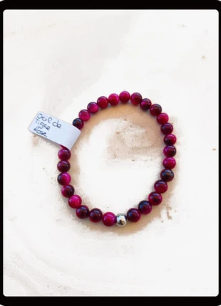 Bracelet en pierre naturelle d'oeil de tigre rose, merk: créa 'Dolce, staat: Nieuw zonder prijskaartje, € 9,90, € 11,10 inclusief Kopersbescherming