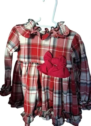 Vestido Xadrez Natal 2 anos, marca: Trapos d’amor, estado: Muito bom, tamanho: 18-24 meses / 86 cm, €25.00, €26.95 inclui Proteção do Comprador