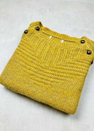 Pull Col Rond A Boutons Laine Couleur Or Chaud Grosse Maille Taille L, marque: Promod, état: Neuf sans étiquette, taille: L / 40 / 12, 20,00 €, 21,70 € Protection acheteurs incluse