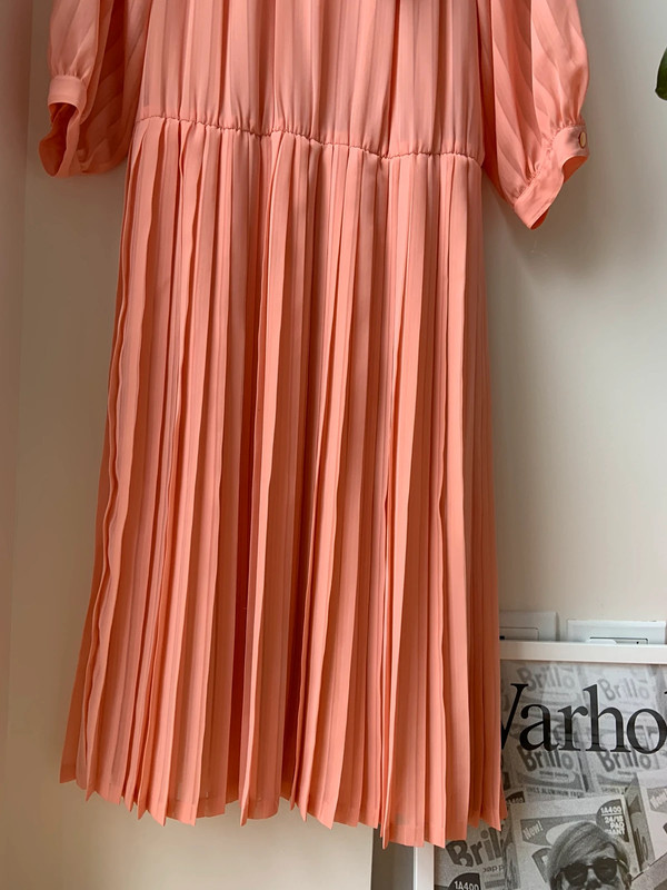 Vintage Pink long plaited dress 4