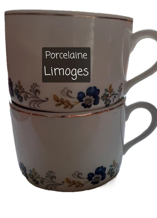 Lot 2 tasses déjeuner porcelaine Limoges., brand: Sofafils Briance, condition: Good, €6.00, €7.00 includes Buyer Protection