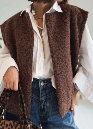 Gilet marron sans manche, merk: Boutique indépendante, staat: Heel goed, maat: Universele maat, € 14,00, € 15,40 inclusief Kopersbescherming