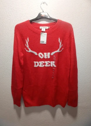 Christmas Jumper Oh Deer - Crewneck Red w/ Tag, marca: H&M, estado: Nuevo con etiquetas, tamaño: S / 36 / 8, 12,95 €, 14,30 € Protección al comprador incluida