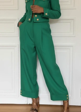 Pantalon harem vert classe old money classe taille s femme jambes larges 3028, marque: Gisele et Marc, état: Très bon état, taille: S / 36 / 8, 44,90 €, 47,85 € Protection acheteurs (Pro) incluse