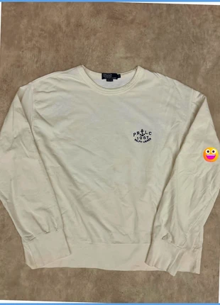Sweat / pull à col rond RL Ralph Lauren logo encre de bateau 1967 Vintage blanc taille XL, marca: Ralph Lauren, estado: Muito bom, tamanho: XL, €50.00, €53.20 inclui Proteção do Comprador Pro