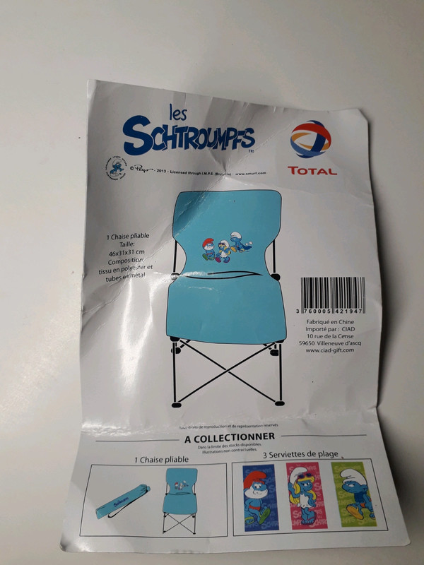 Chaise pliable pour enfant Les Schtroumpfs - Achat/Vente chaise de jardin  pliante pas cher 