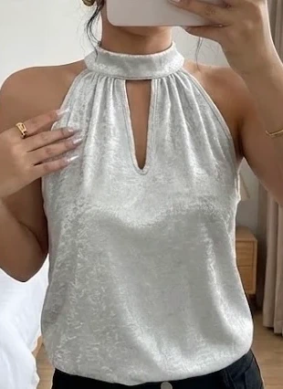 Haut Top Dos Nu Argenté Effet Velours Métallisé Taille M - Neuf, brand: Vintage Dressing, condition: Very good, size: M / 38 / 10, €22.90, €24.75 includes Buyer Protection