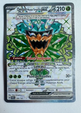 Ogerpon masque Turquoise EX 190/167, brand: Pokémon, condition: New without tags, €6.90, €7.95 includes Buyer Protection