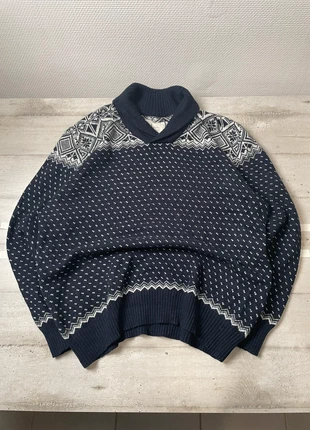 Pull d’hiver homme à col bouton taille XXL couleur bleu marine blanc à motifs 62% laine, merk: Vintage Dressing, staat: Heel goed, maat: XXL, € 19,99, € 21,69 inclusief Kopersbescherming Pro