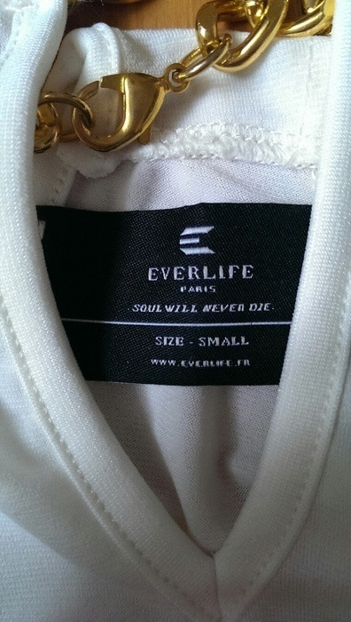 Tshirt collier blanc Everlife S 2