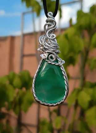 Ciondolo con Onice verde, marque: Green, état: Très bon état, 23,00 €, 24,85 € Protection acheteurs incluse