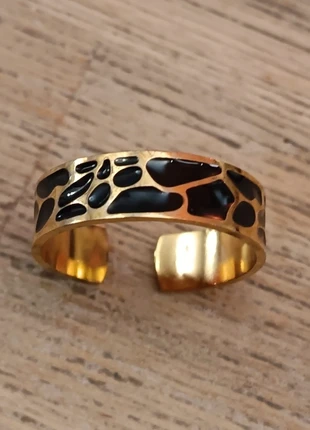 Superbe bague retro ajustable doré et noire motif girafe, brand: Vintage, condition: Very good, size: Adjustable, €9.00, €10.15 includes Buyer Protection
