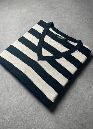 Pull léger col V Lauren Ralph Lauren noir et blanc à rayures - Taille M, marque: Lauren Ralph Lauren, état: Bon état, taille: M / 38 / 10, 9,99 €, 11,19 € Protection acheteurs incluse