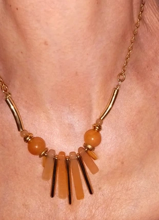 Ras de cou doré avec pierres sardonyx , condition: Very good, €13.00, €14.35 includes Buyer Protection